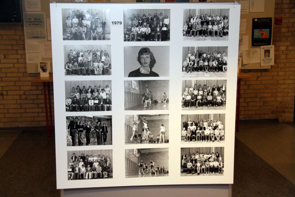 Gymnasiets historie går langt tilbage, Her vises en planche af billeder fra 1979.